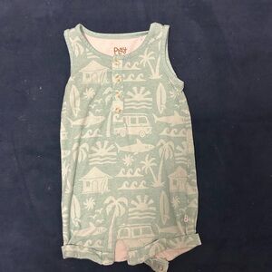 Little Sleepies Green and White Kids One Piece